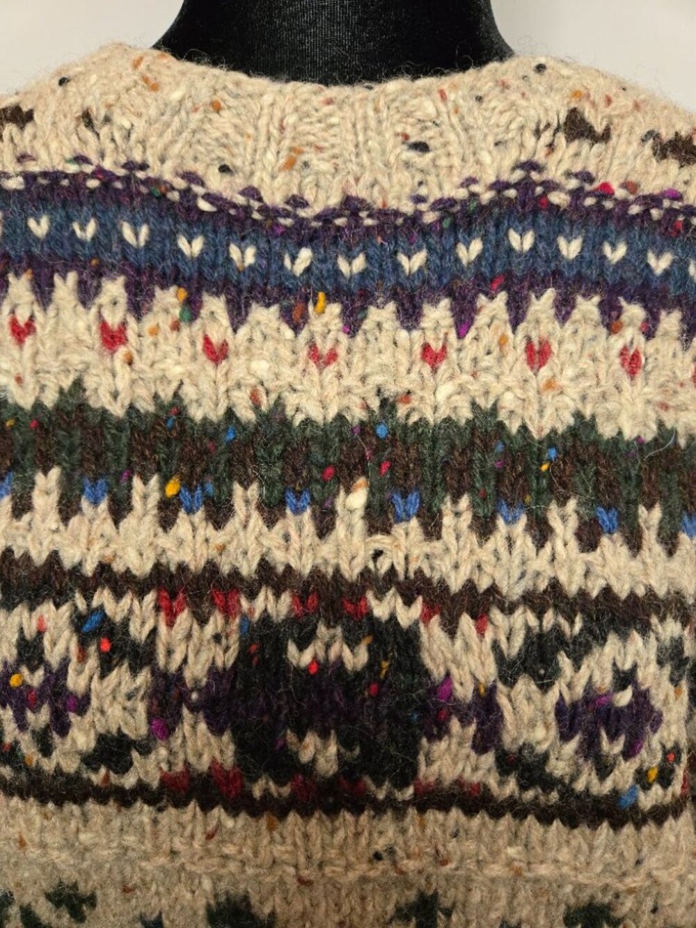 Vintage 80s Woolrich 9611 Fair Isle Nordic Wool Sweater Men’s L - Picture 2 of 7